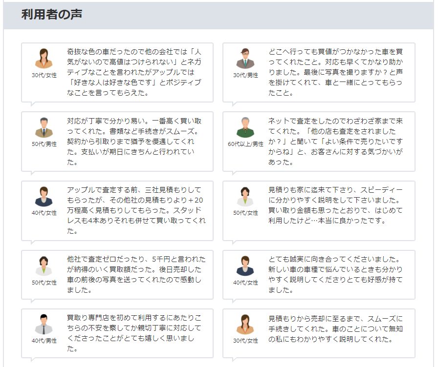 アップル利用者の声