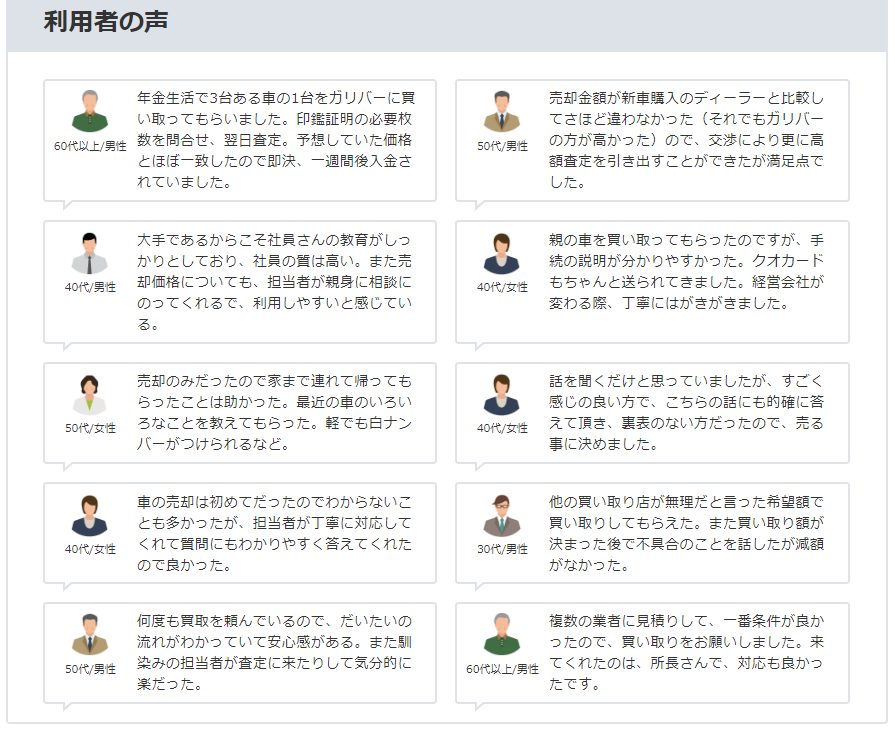 ガリバー評判